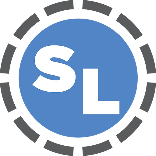 survey learning logo initials in a blue circle